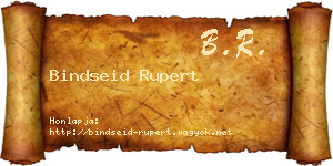 Bindseid Rupert névjegykártya
